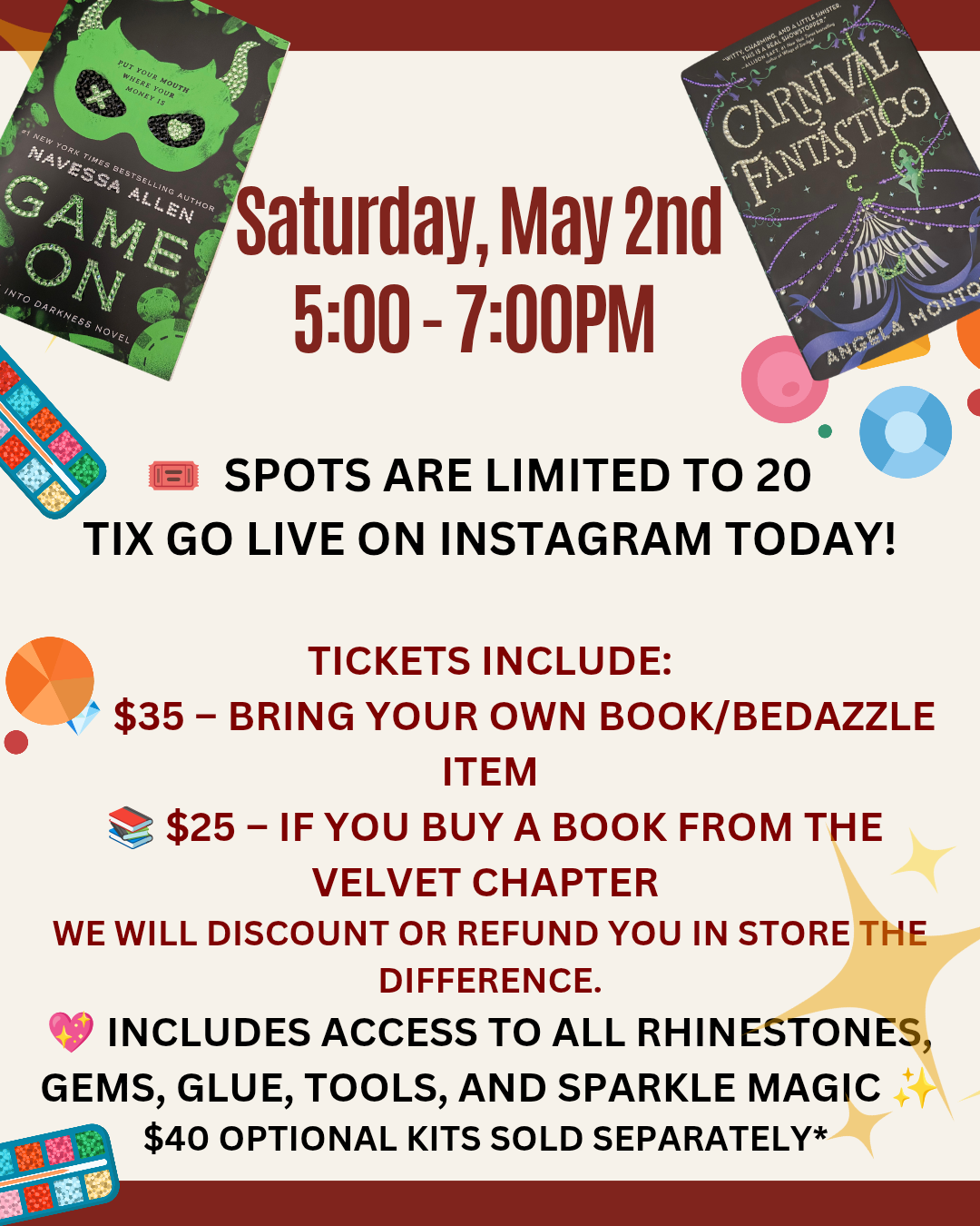 The Velvet Chapter Bedazzle Workshop