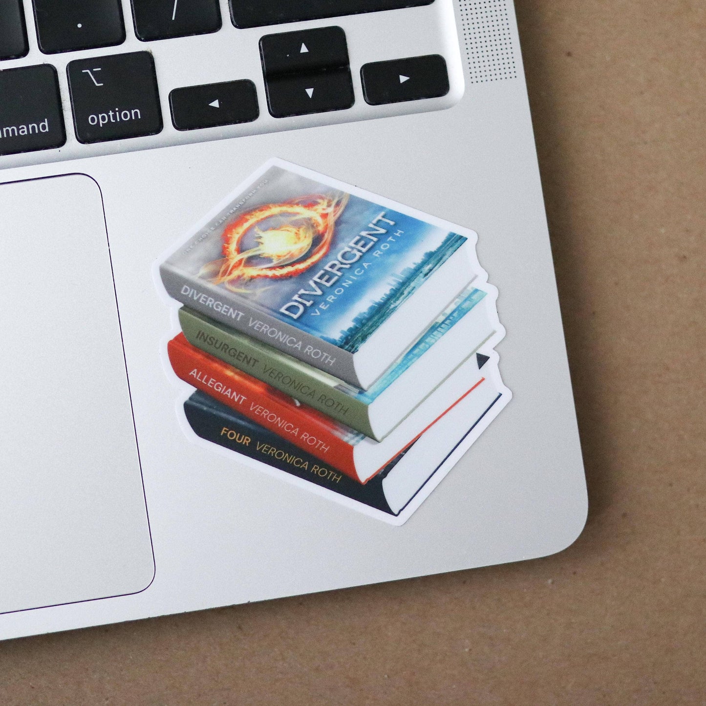 Divergent Ya Fantasy Book Stack Waterproof Sticker