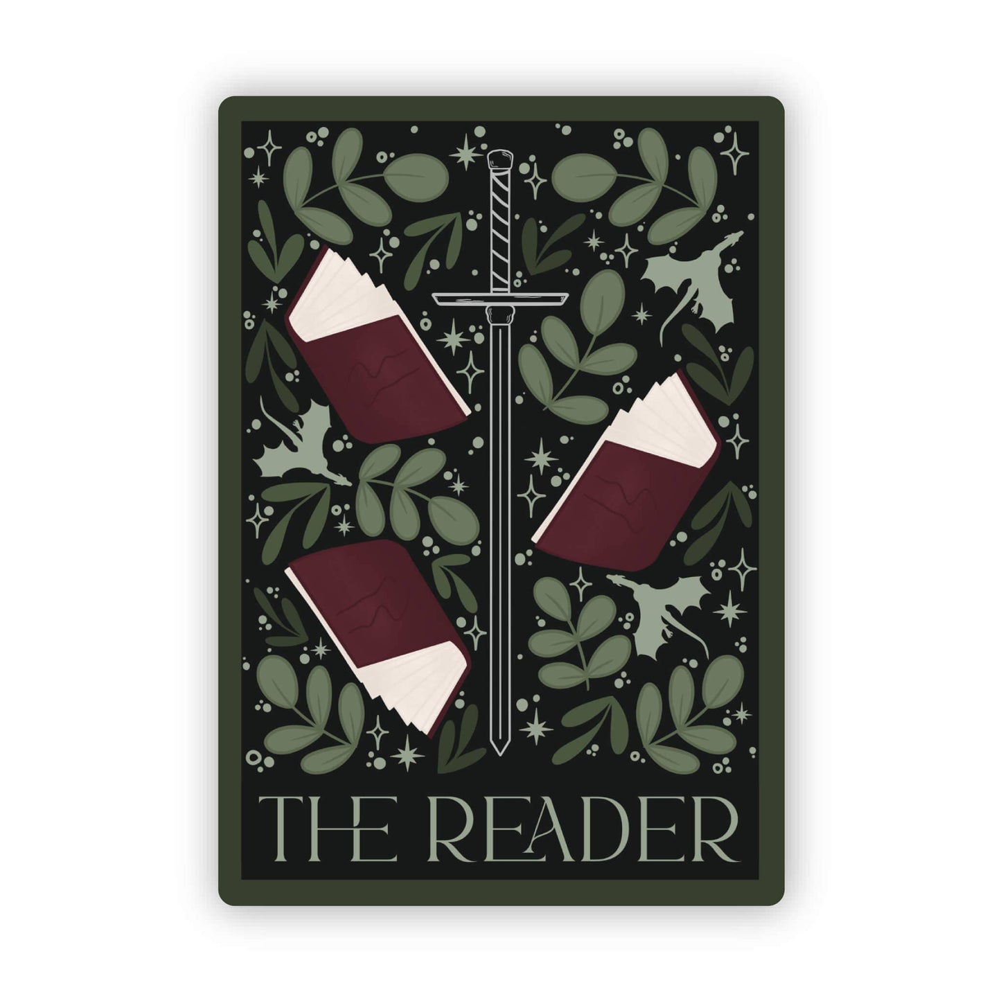The Reader Tarot Card Bookish Waterproof Vinyl Sticker