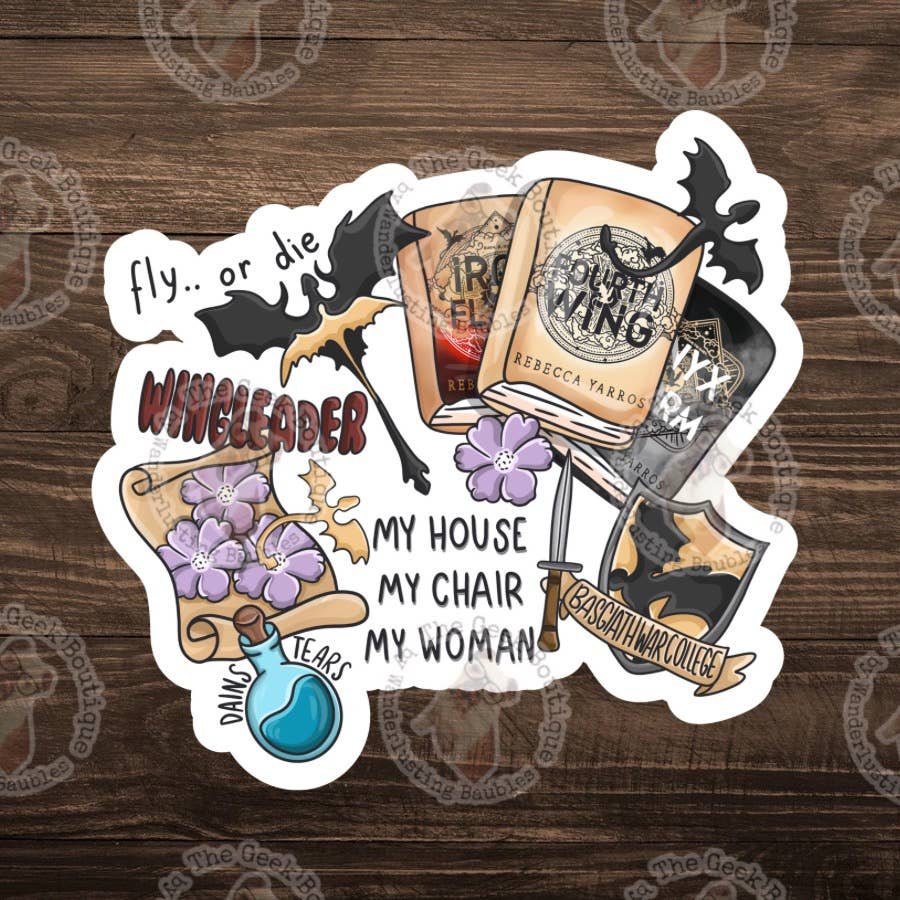 3" Vinyl FW Bookish Quotes Dragon Fantasy Romance Sticker