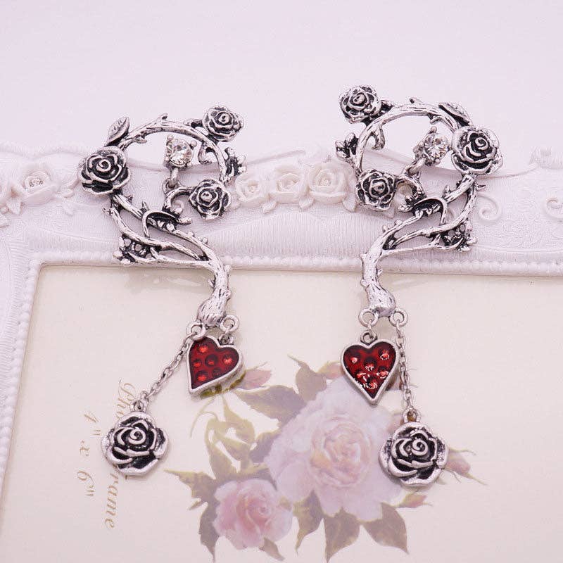 Punk Rose Winding Thorn Earrings
