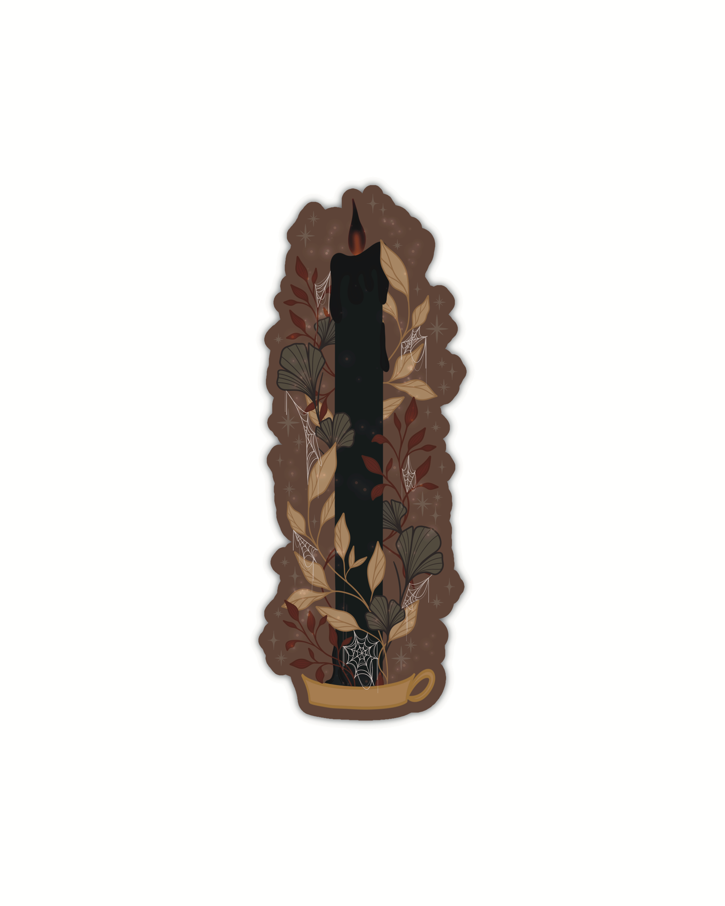 Black Flame Candle Halloween Die-Cut Bookmark