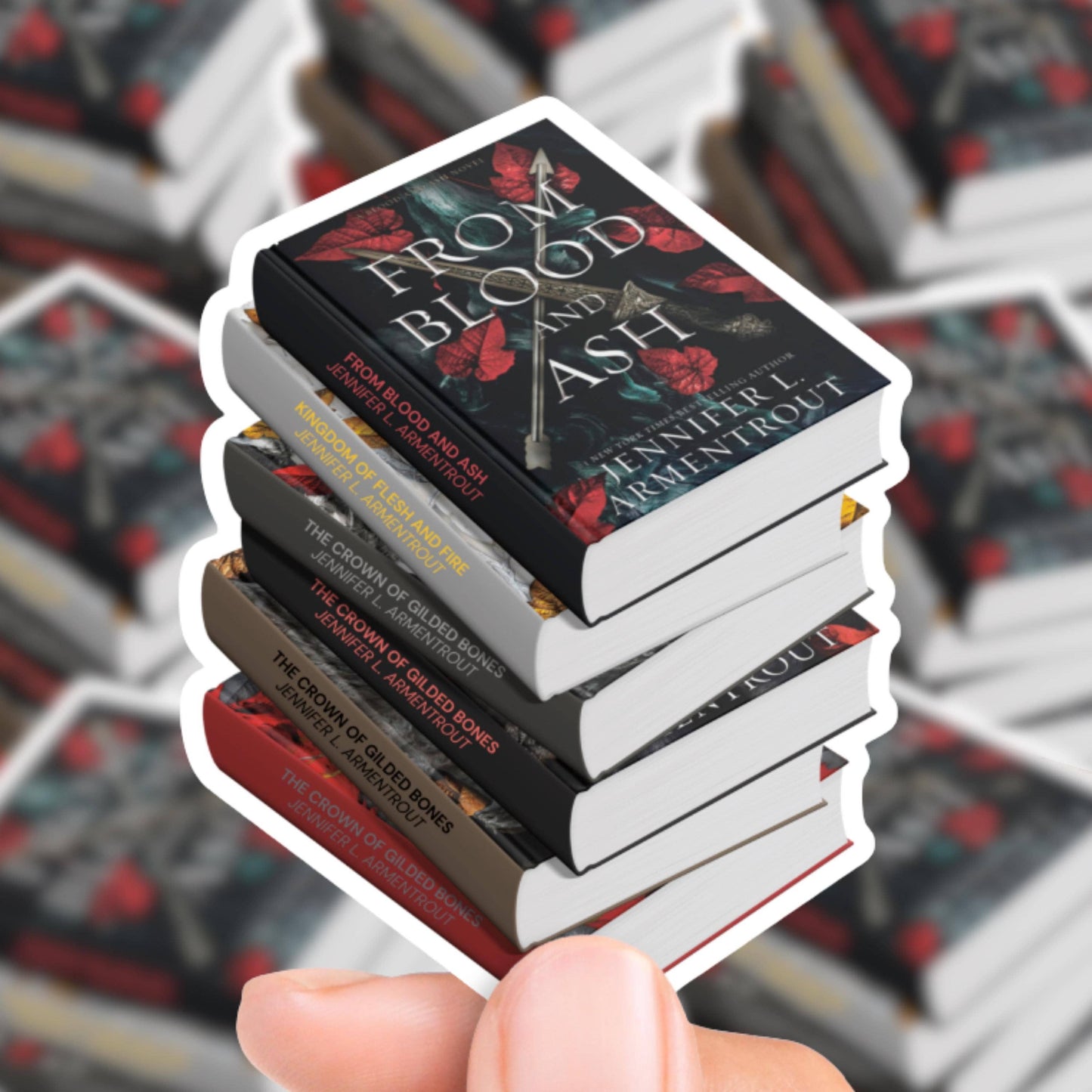 Blood and Ash Book Stack Sticker