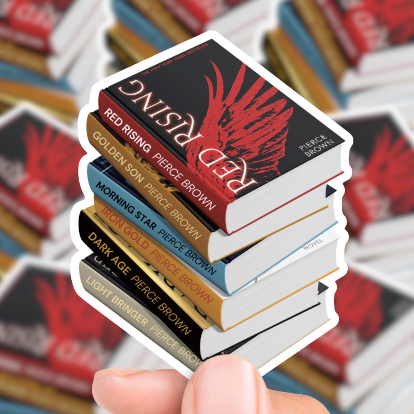 Pierce Brown Book Stack Sticker
