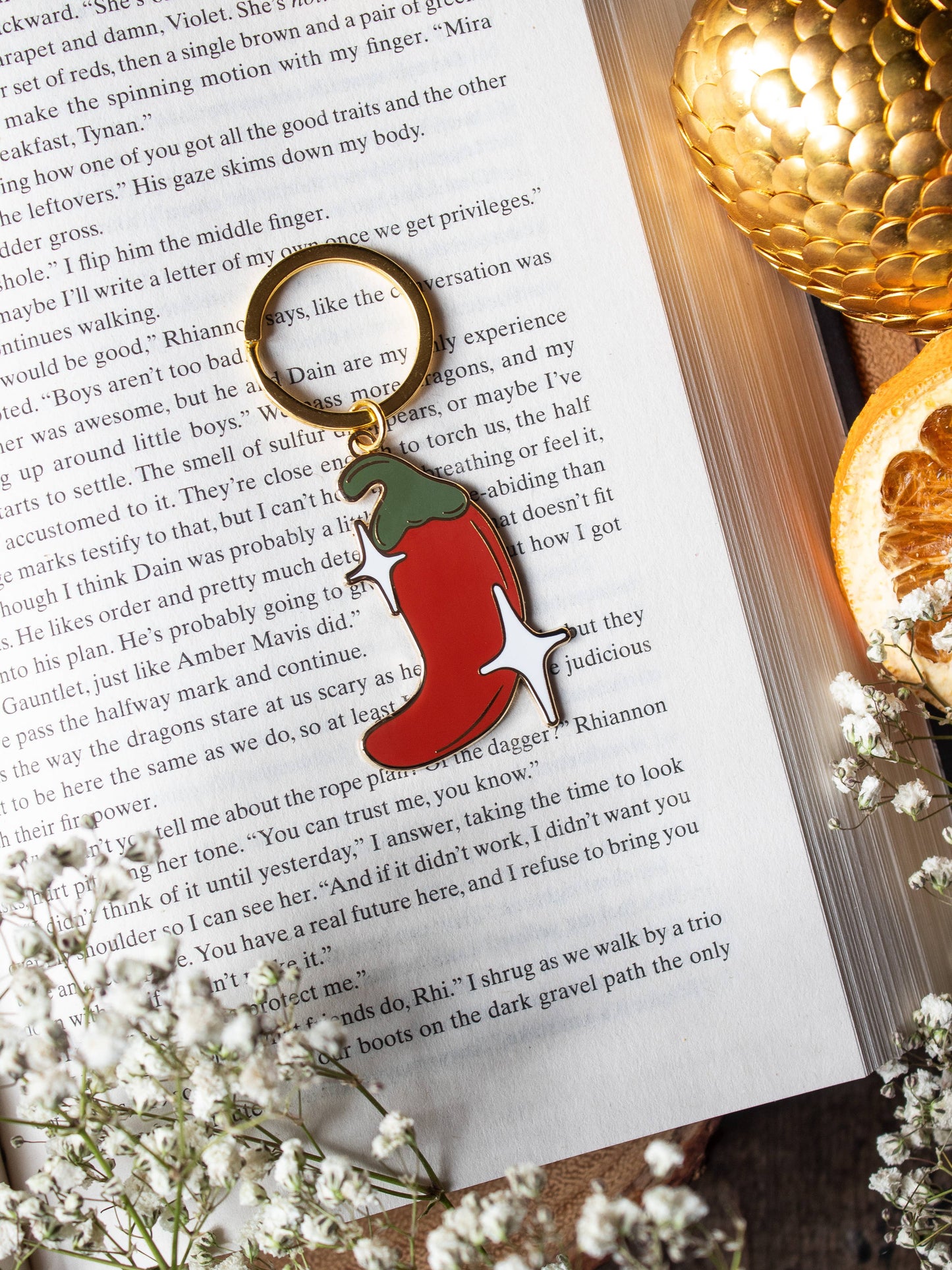 Chili Pepper Enamel Keychain
