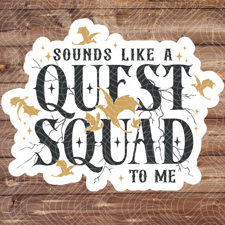 3" Quest Squad White FW Fantasy Book Dragon Vinyl Sticker