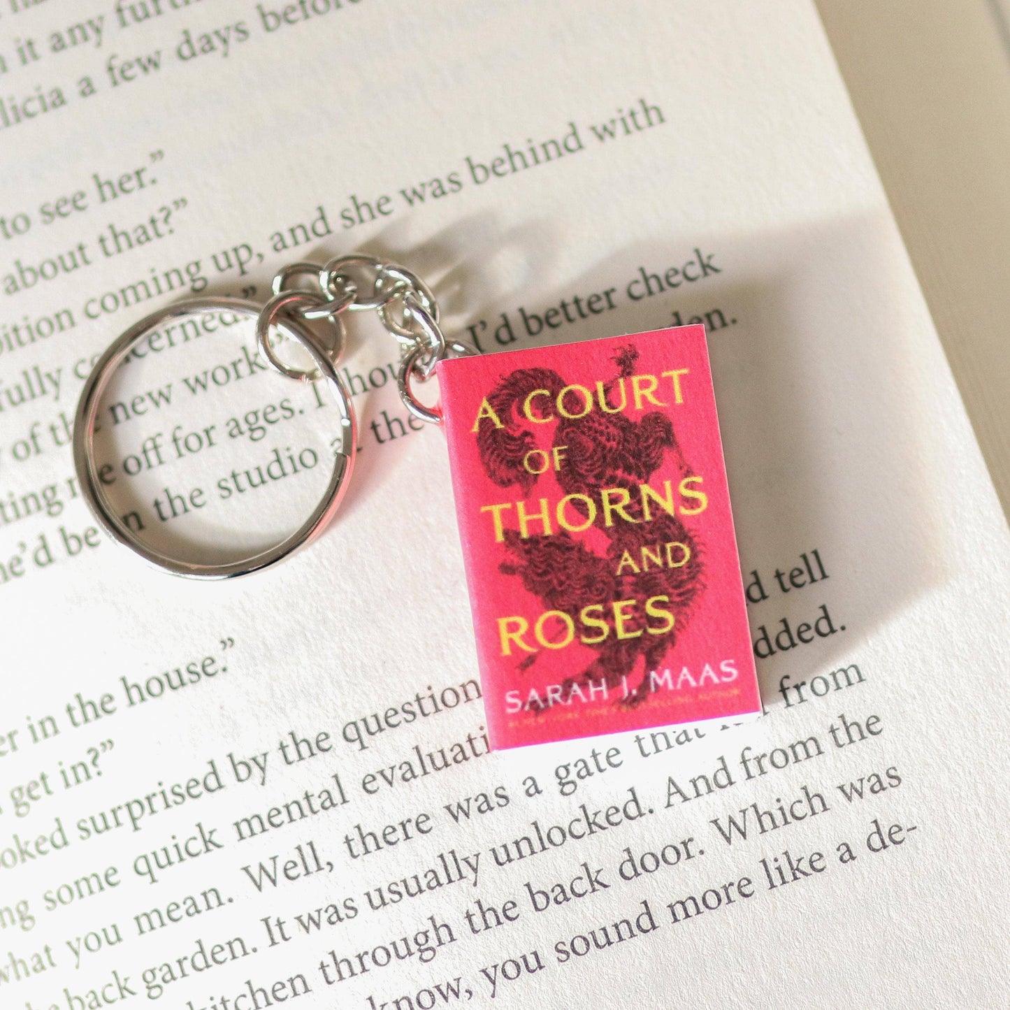 Handmade Mini A Court Of Thorns And Roses Book Keychain
