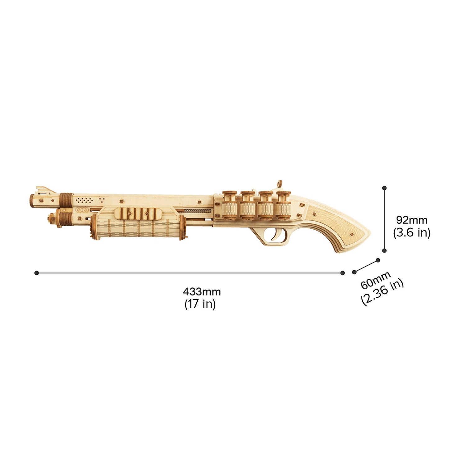 DIY 3D Puzzle Terminator M870 Rubber Band Gun
