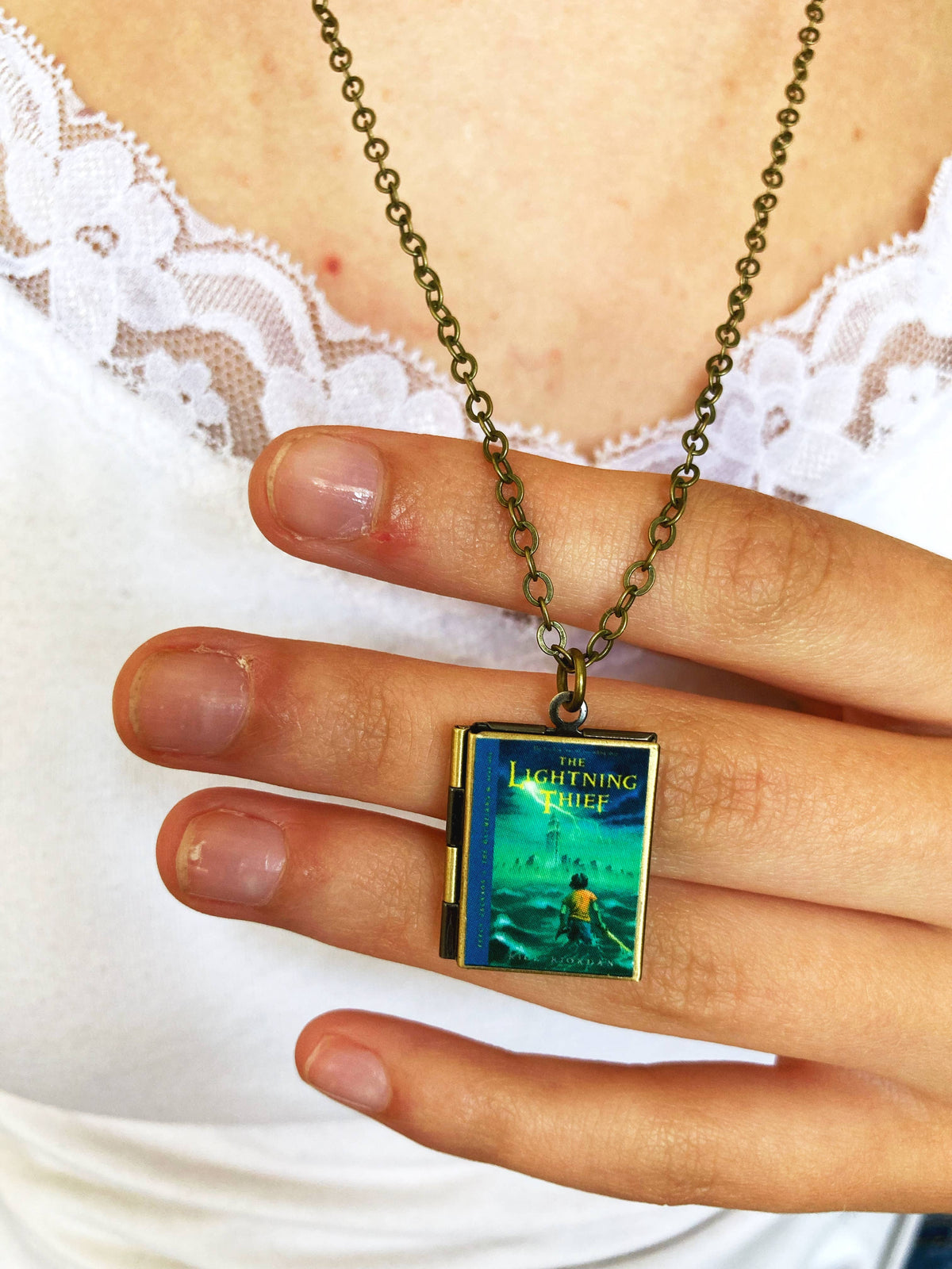Book Locket Necklace - Percy Jackson - The Lightning Thief