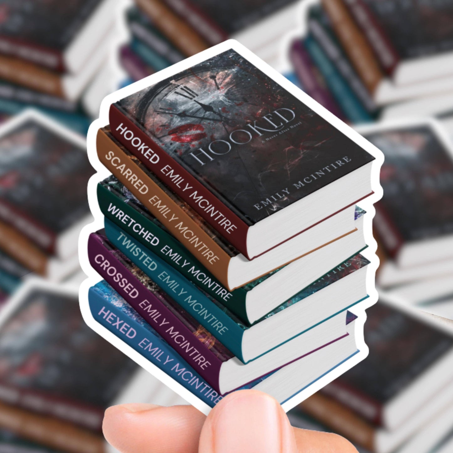Never After Book Stack Sticker