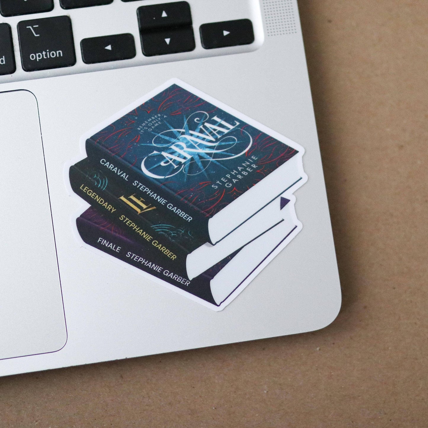 Caraval Book Stack Waterproof Sticker By Stephanie Garber
