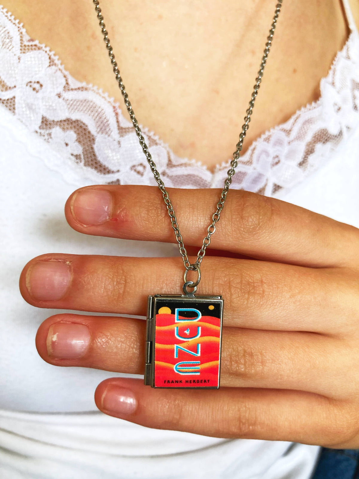 Book Locket Necklace - Dune - Sand Dunes