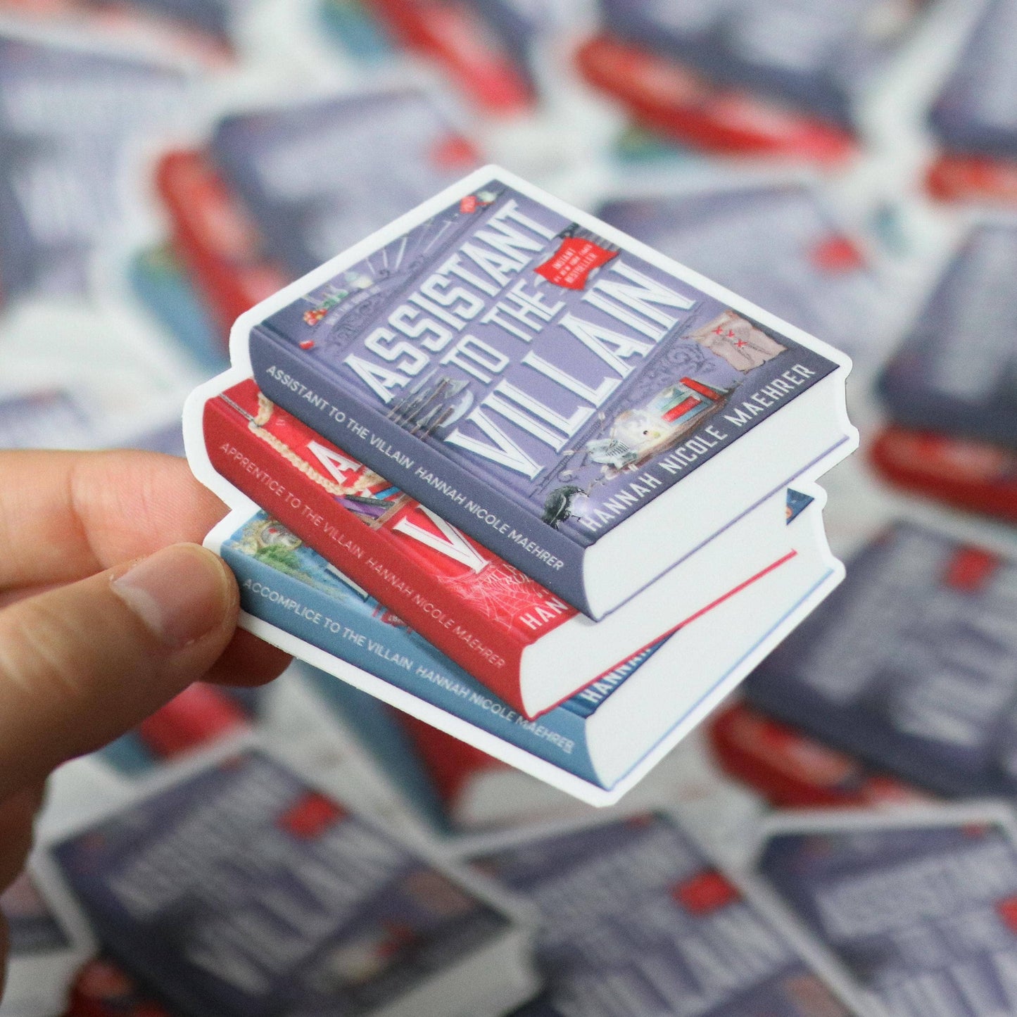 Villain Book Stack Sticker By Hannah Nicole Maehrer