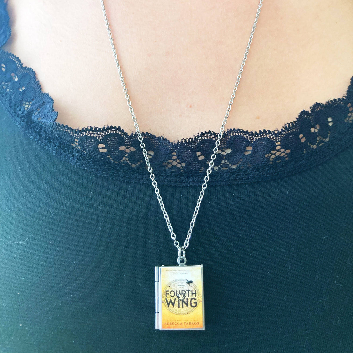 Book Locket Necklace - Fourth Wing