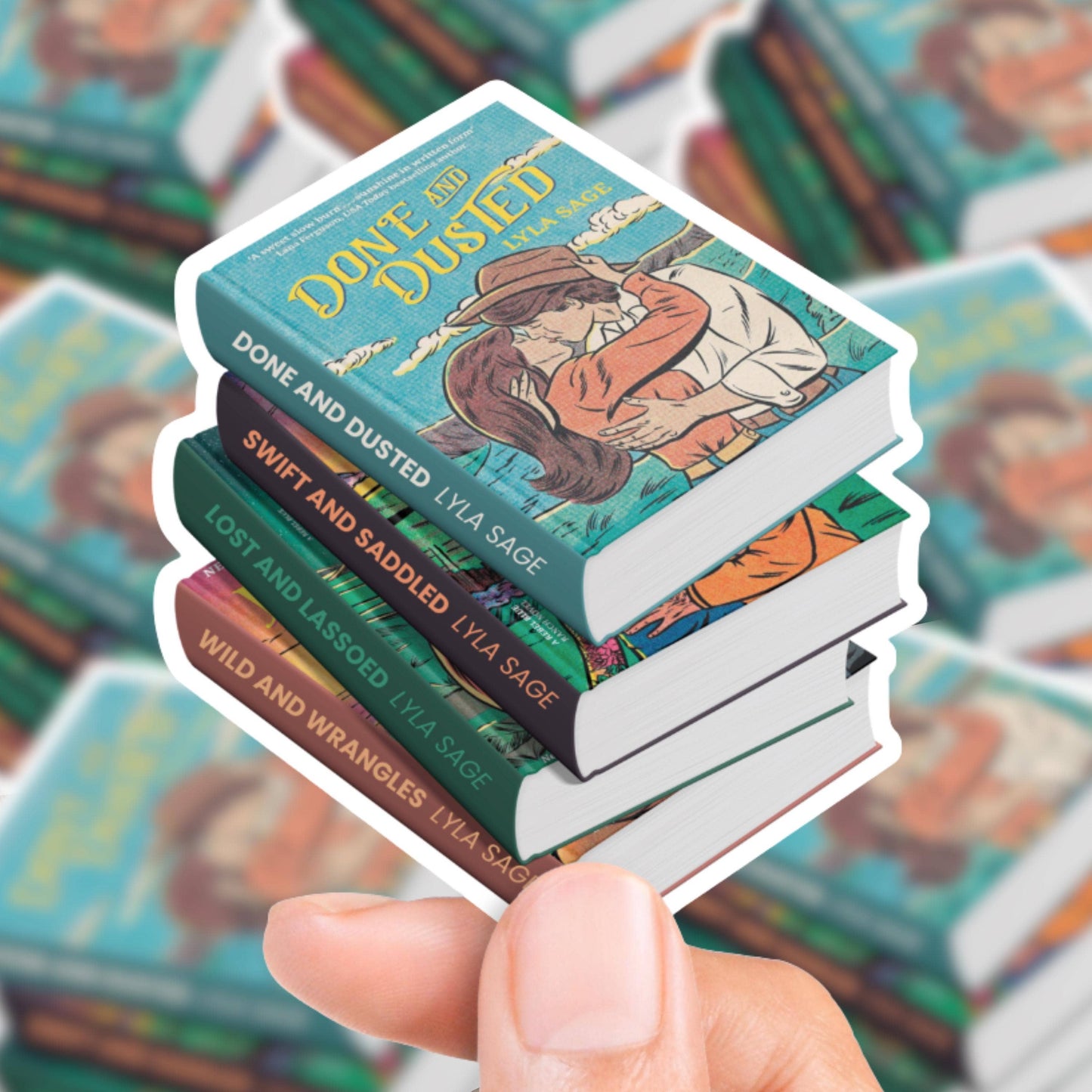 Rebel Blue Ranch Book Stack Sticker