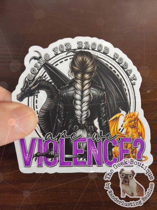 3” Fourth Wing Violet Dragon Violence Bookish Vinyl Sticker