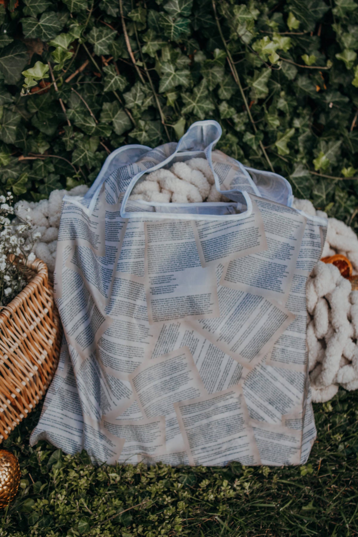 Book Pages | Reusable Foldable Bookish Grocery Tote
