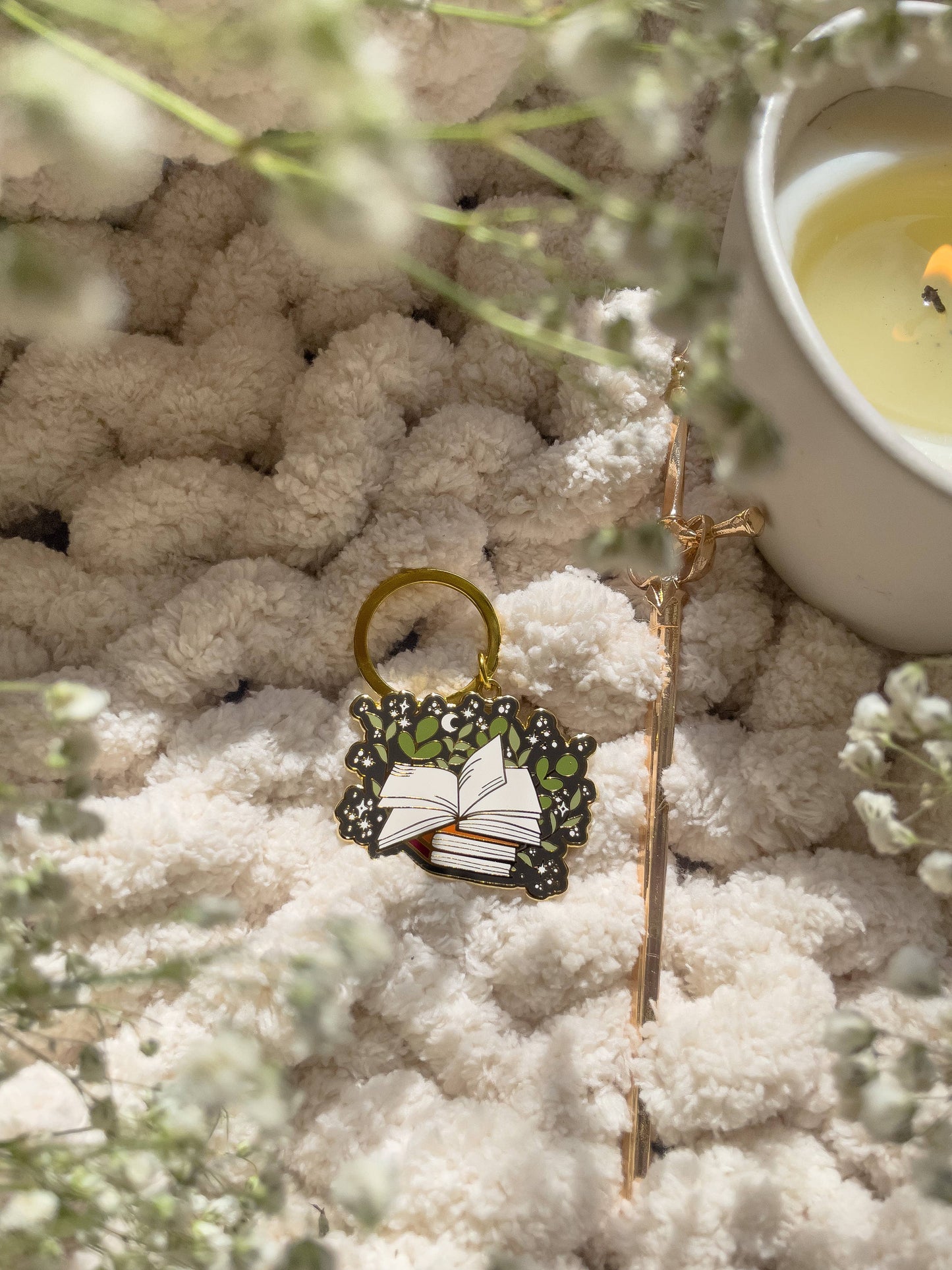 Open Magical Book Hard Enamel Keychain