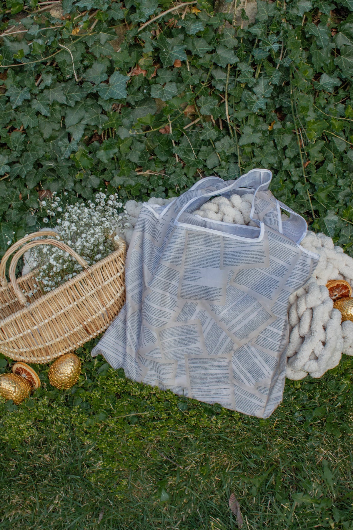 Book Pages | Reusable Foldable Bookish Grocery Tote