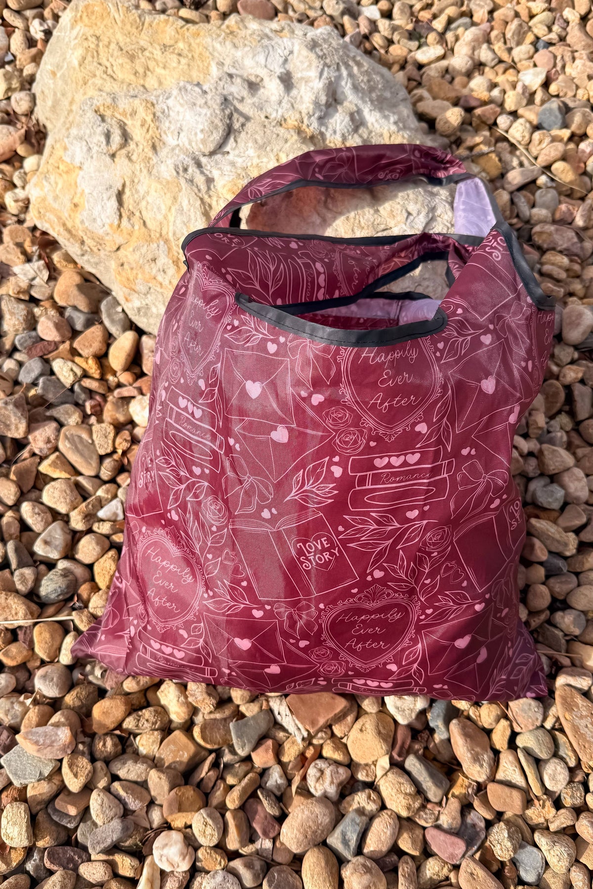 Love Story | Reusable Bookish Foldable Grocery Tote Bag