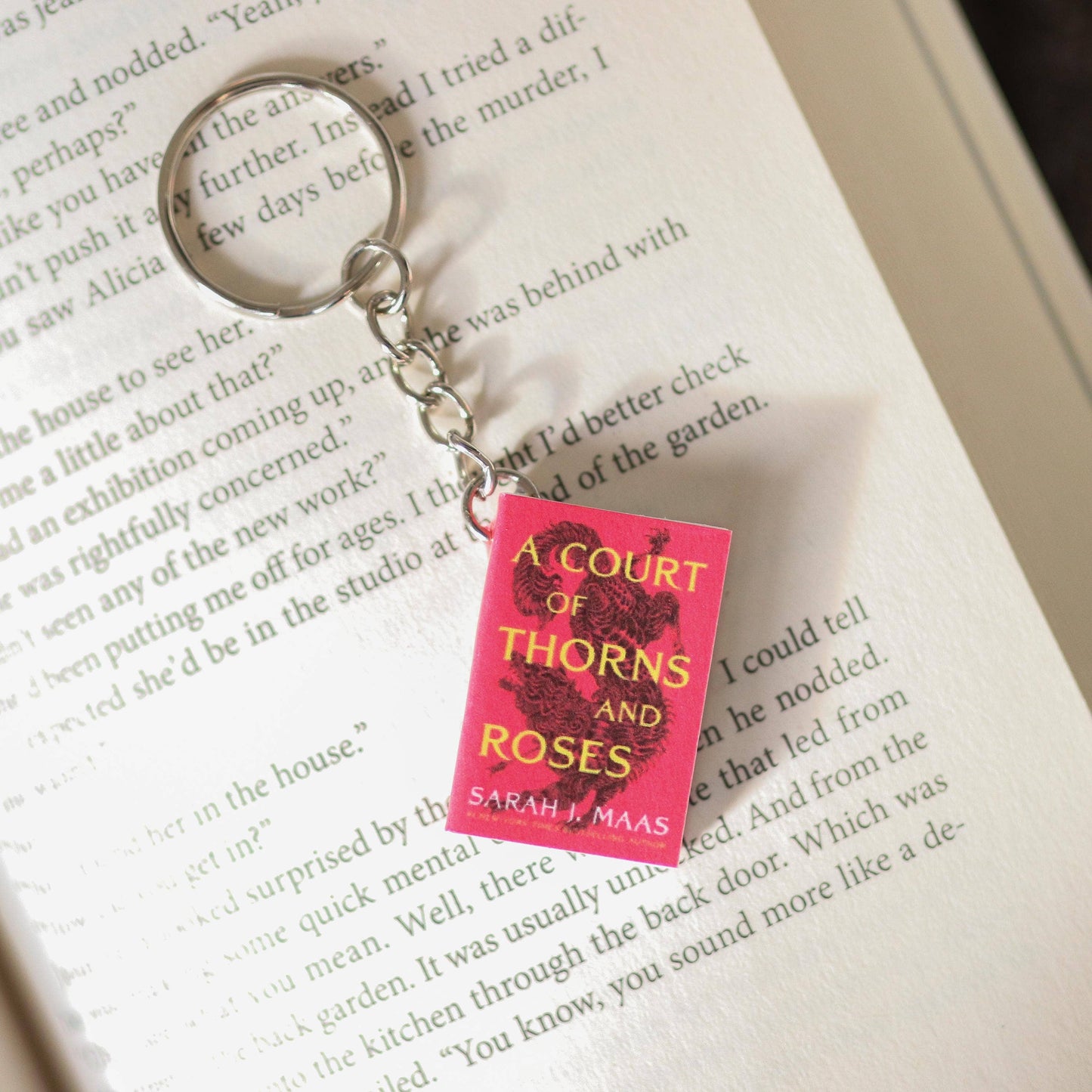 Handmade Mini A Court Of Thorns And Roses Book Keychain