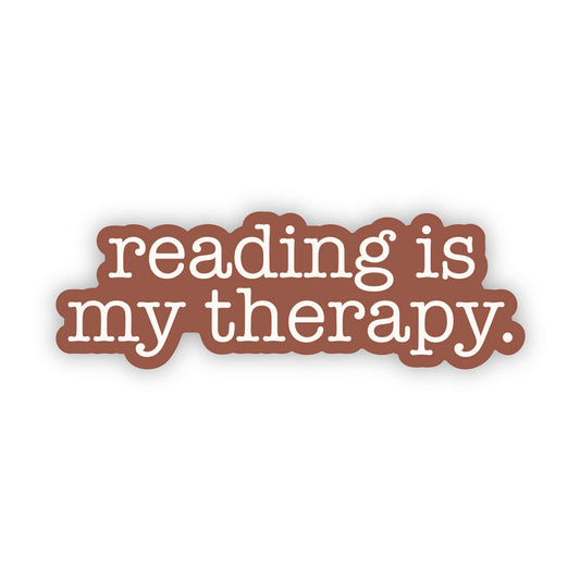 Reading Is My Therapy Waterproof Vinyl Sticker