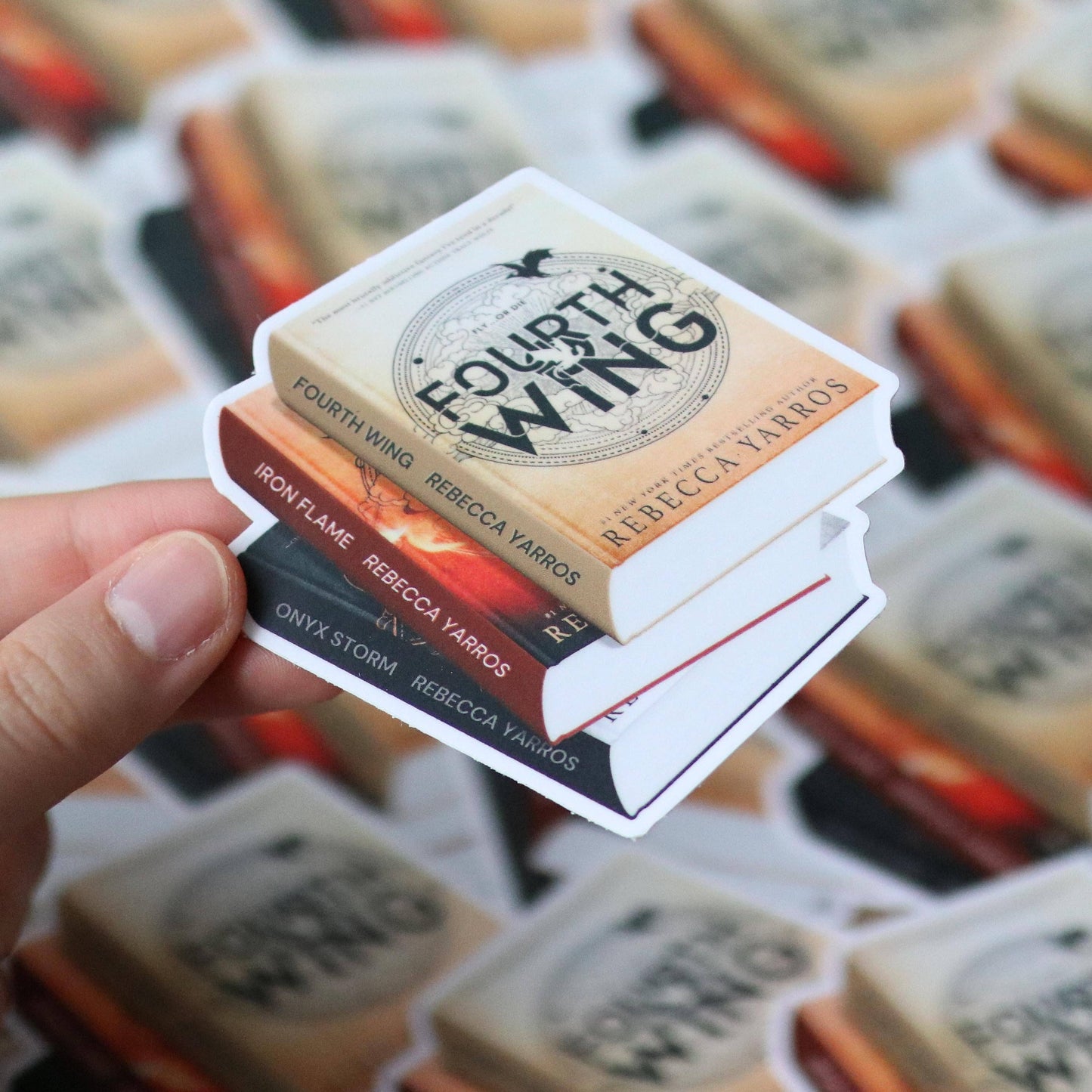 Fourth Wing Book Stack Sticker