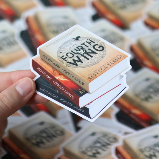 Fourth Wing Book Stack Sticker