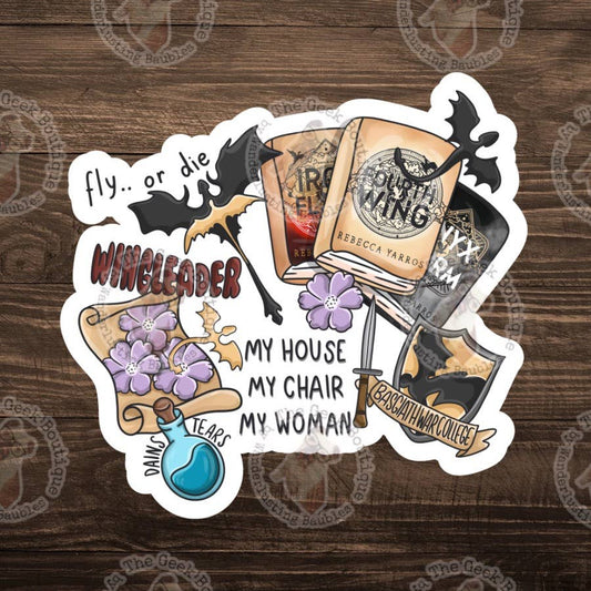 3" Vinyl FW Bookish Quotes Dragon Fantasy Romance Sticker