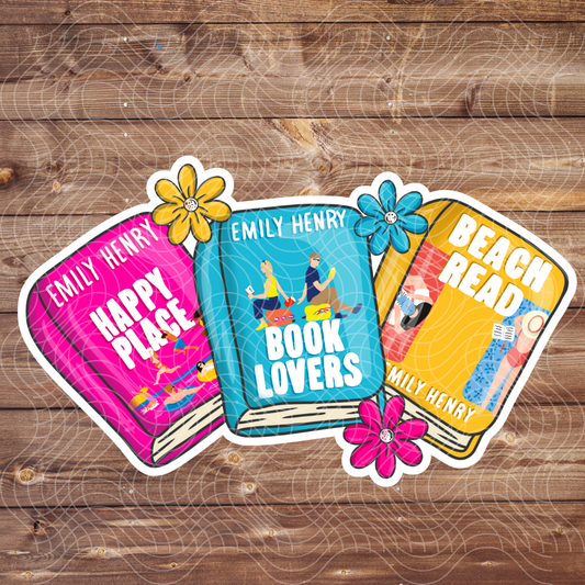 3" EH Beach Read Book Cover Romance Bookish Vinyl Sticker