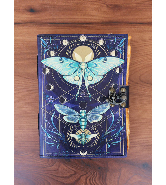 Moth Leather Journal | Grimoire Celtic Book Diary Journal