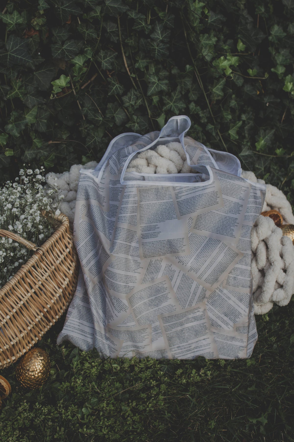 Book Pages | Reusable Foldable Bookish Grocery Tote