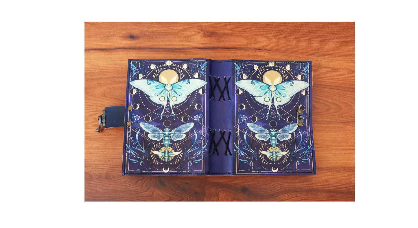 Moth Leather Journal | Grimoire Celtic Book Diary Journal