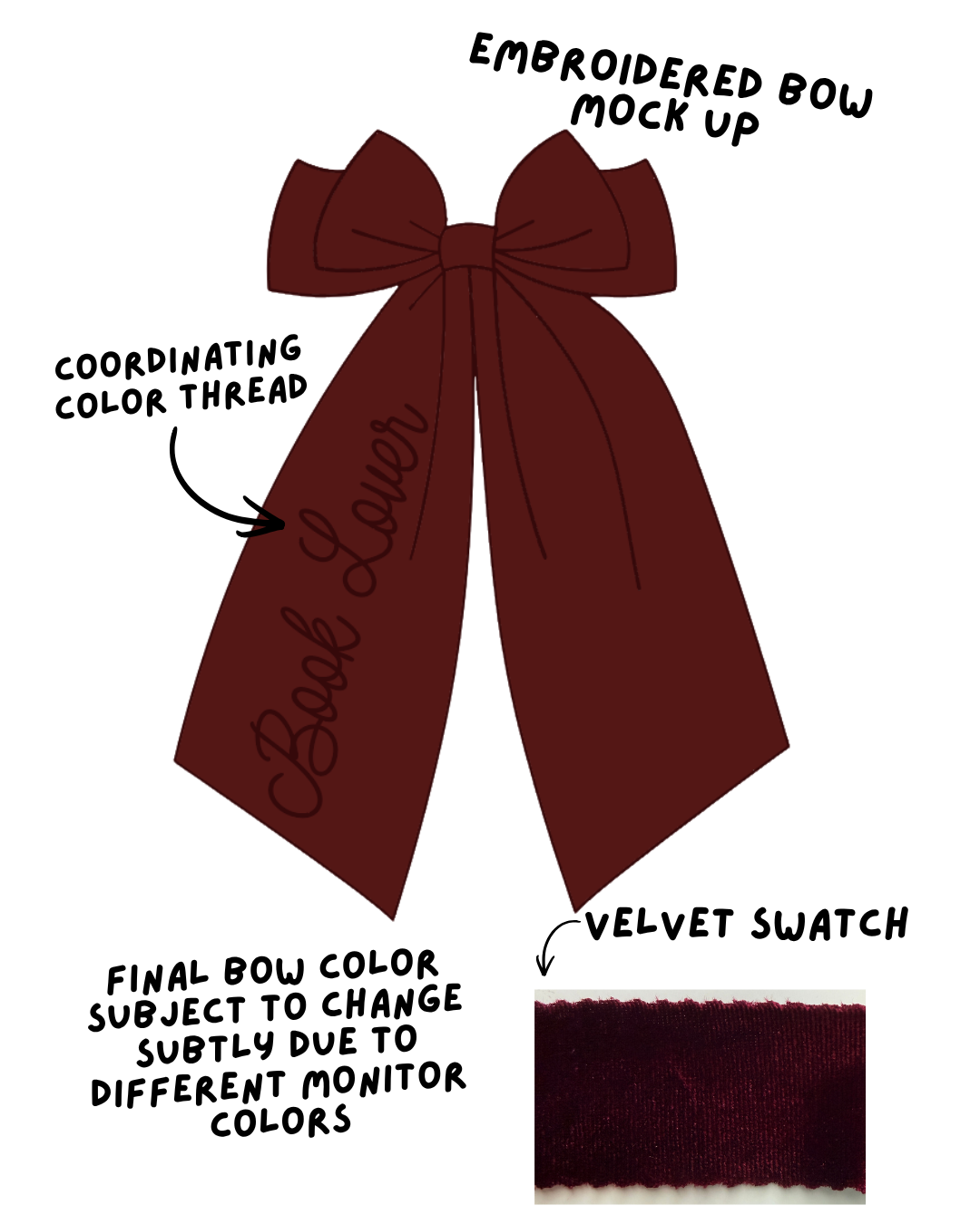 Book Lover Velvet Hair Bow | Bookish Hair Accessory