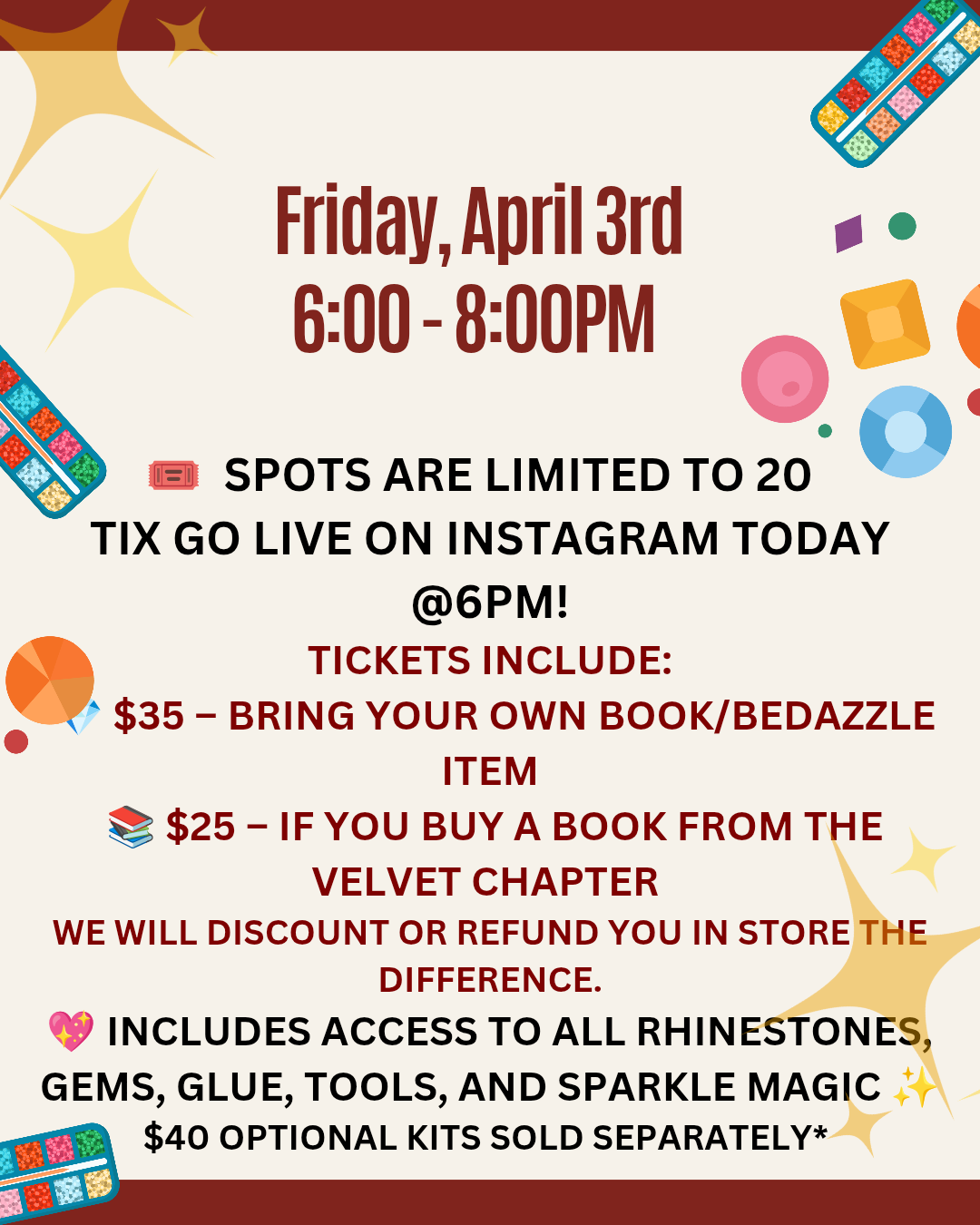 The Velvet Chapter Bedazzle Workshop