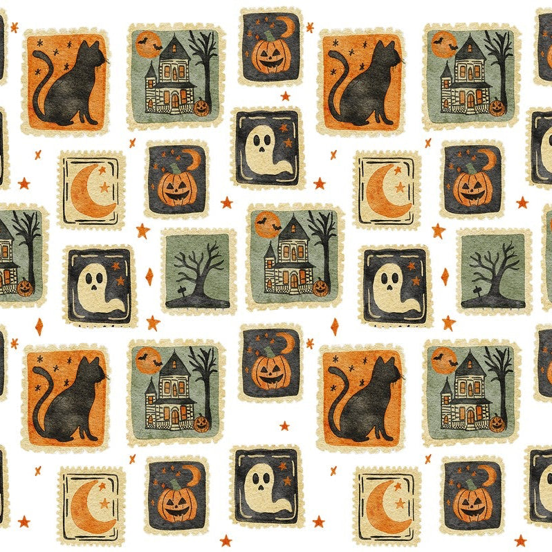 Vintage Halloween Stamps Glass Cups