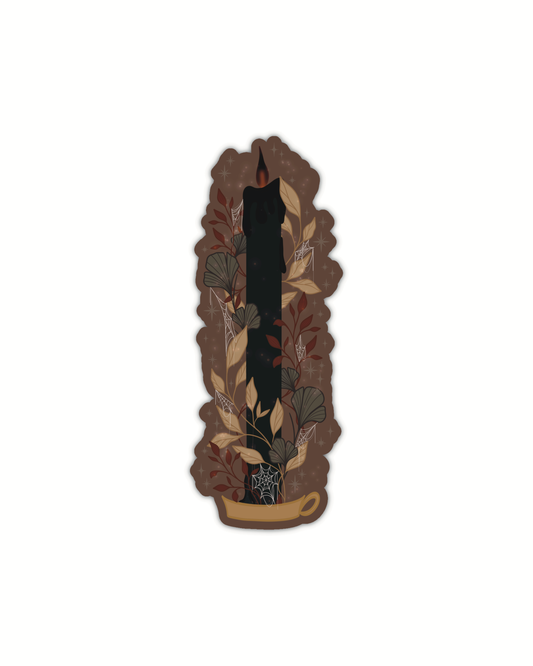 Black Flame Candle Halloween Die-Cut Bookmark