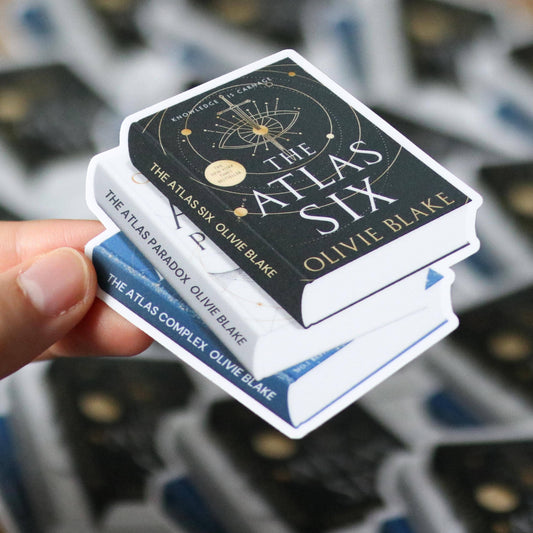Atlas Six Waterproof Book Stack Sticker By Olivie Blake