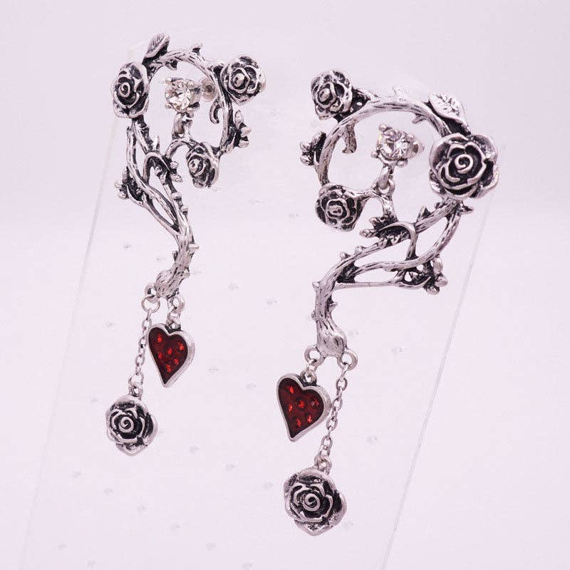 Punk Rose Winding Thorn Earrings