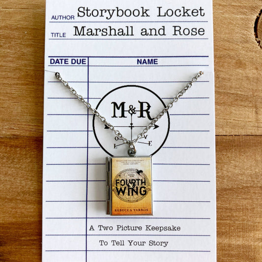 Book Locket Necklace - Fourth Wing