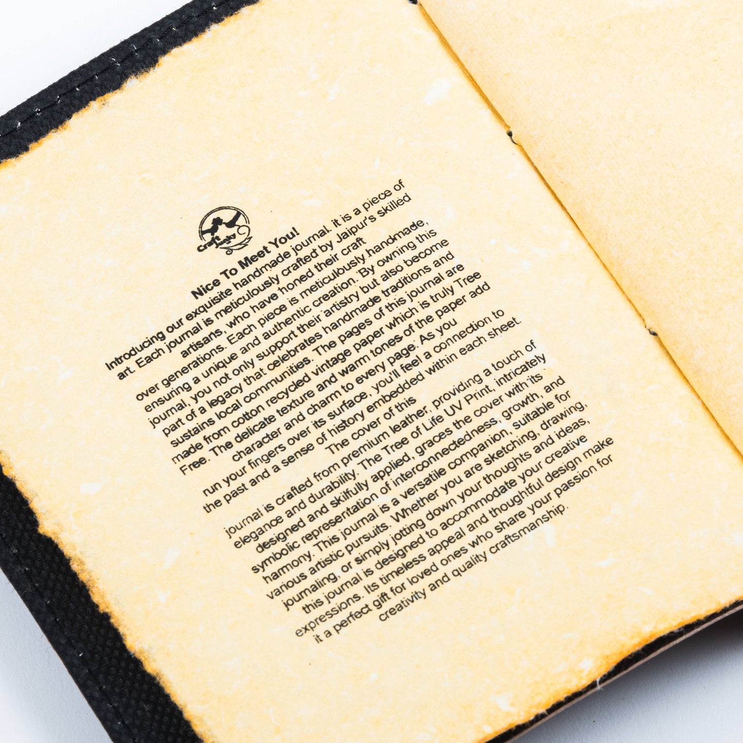 Leather Journal Notebook with Vintage Paper Tree Print