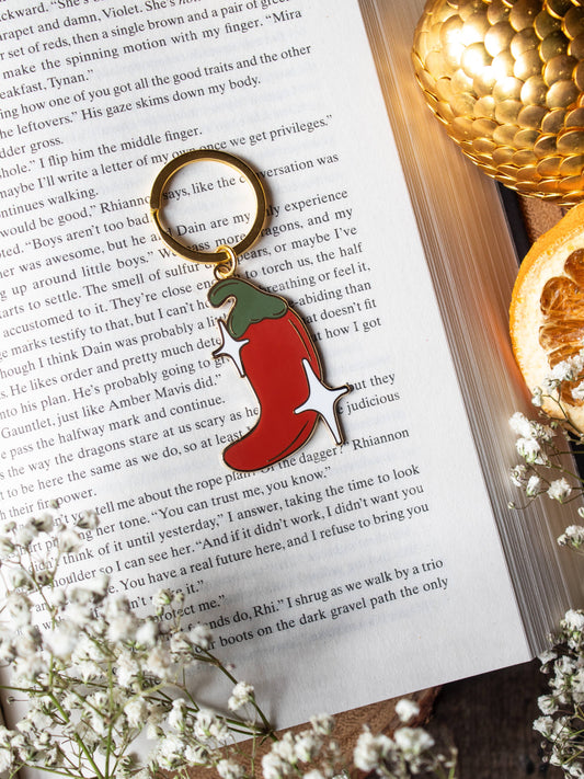 Chili Pepper Enamel Keychain