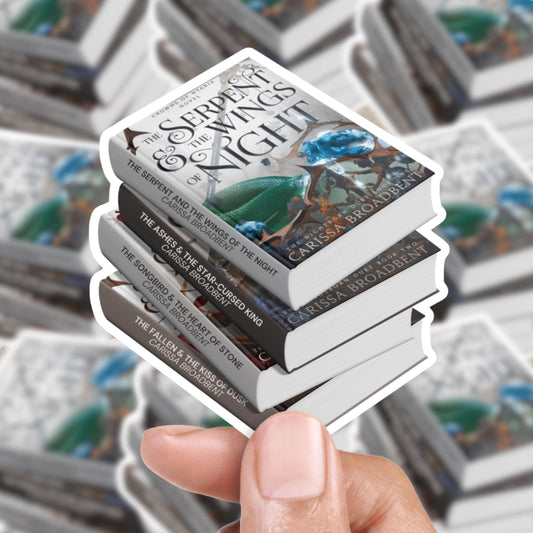 Crowns of Nyaxia Book Stack Sticker