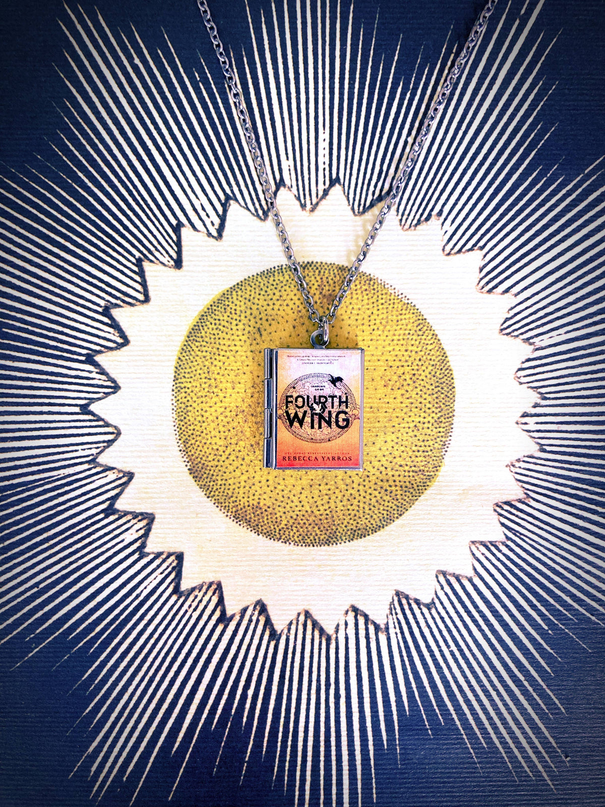 Book Locket Necklace - Fourth Wing