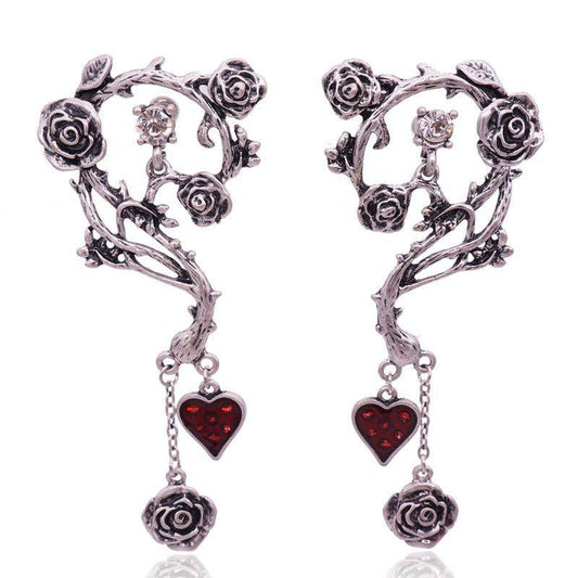 Punk Rose Winding Thorn Earrings