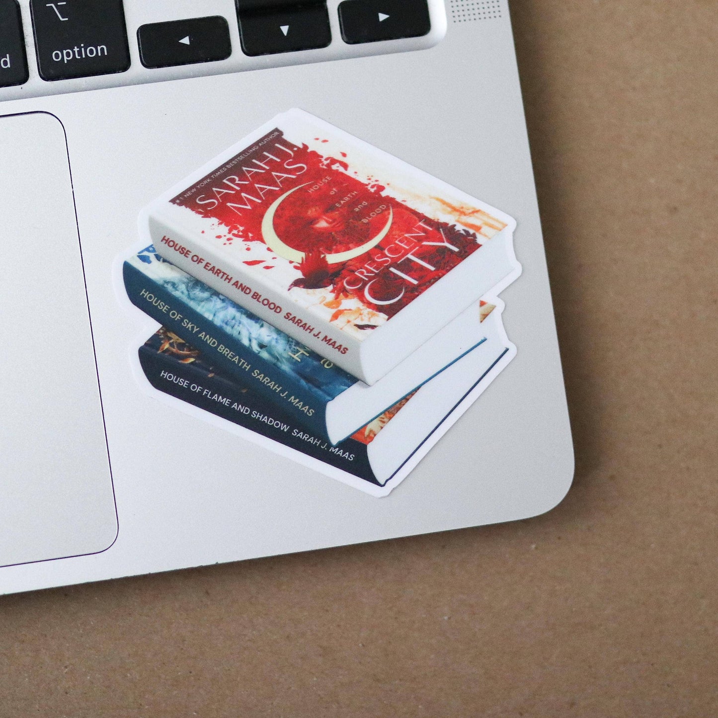 Crescent City Book Stack Waterproof Sticker