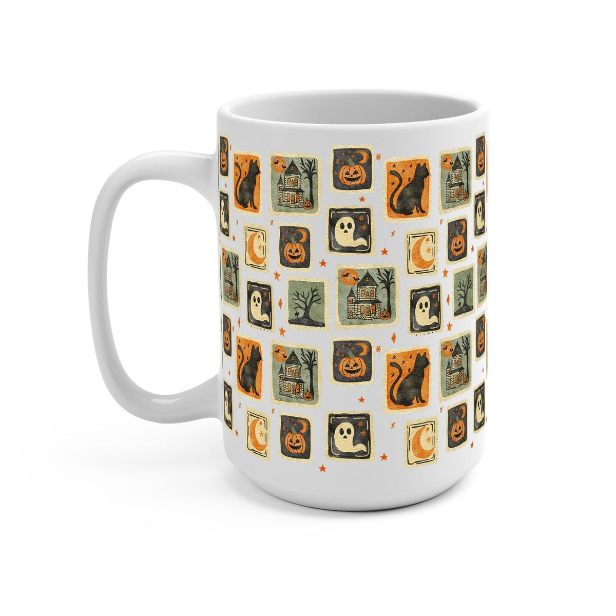 Vintage Halloween Stamps Glass Cups