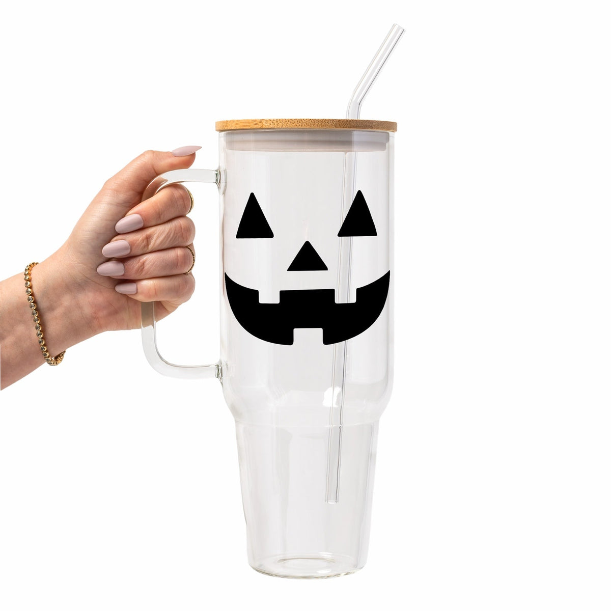 Jack-O-Lantern Glass Cup